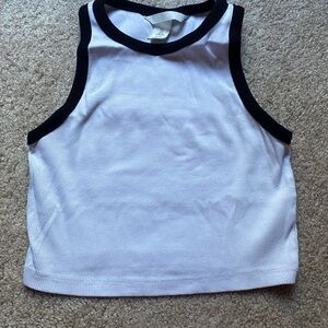 H&M White Tank Top with Black Trim